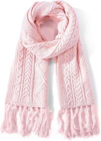 img 4 attached to Winter Scarf Weather Knitted Scarves Women's Accessories