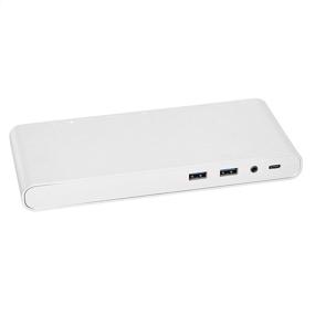 img 3 attached to 🔌 Amazon Basics Silver Aluminum Type-C Dock with DisplayPort, HDMI, VGA, 4 USB-A, Ethernet, 2 Type-C Female, 2 Audio, DC Port (75W Charging) - Pedestal