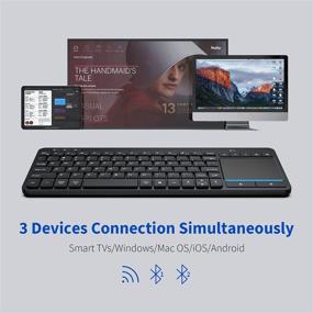 img 1 attached to 🔤 Wireless Bluetooth Keyboard with Touchpad - Multi-Device TV Keyboard with Large Multi-Touch Trackpad, Compatible with Smart TV, Laptop, Mac, iPad, PC, Android Devices