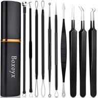 boxoyx pimple popper tool kit - 10 pcs blackhead remover comedone extractor kit with metal case for quick and easy removal of pimples, blackheads, and zits on the face and nose logo