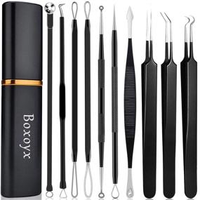 img 4 attached to Boxoyx Pimple Popper Tool Kit - 10 Pcs Blackhead Remover Comedone Extractor Kit with Metal Case for Quick and Easy Removal of Pimples, Blackheads, and Zits on the Face and Nose