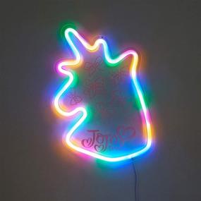 img 1 attached to 🦄 Multi-Colored Nickelodeon JoJo Siwa Neon Unicorn Wall Art with Light Effects