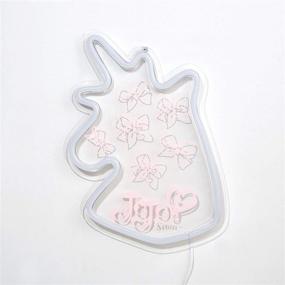 img 2 attached to 🦄 Multi-Colored Nickelodeon JoJo Siwa Neon Unicorn Wall Art with Light Effects