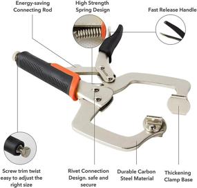 img 2 attached to 🔒 Набор зажимов KOTTO из 3 штук с запирающими зажимами и поворотными наконечниками - Прочные зажимы 6, 9 и 11 дюймов для мастеров, дома и мастерской - Включает сумку для хранения