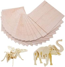 img 4 attached to Set of 15 Unfinished Balsa Wood Sheets for Arts, Crafts & School Projects - Thin Plywood Boards for DIY Dollhouse, Models, Toys, Painting, Cutting - Ideal Supplies for Hobbyists