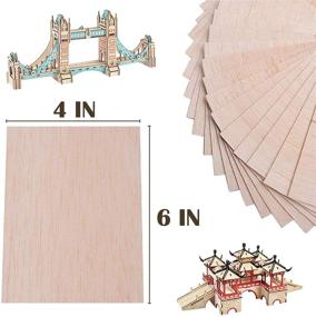 img 3 attached to Set of 15 Unfinished Balsa Wood Sheets for Arts, Crafts & School Projects - Thin Plywood Boards for DIY Dollhouse, Models, Toys, Painting, Cutting - Ideal Supplies for Hobbyists