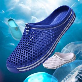 img 1 attached to LIBINXIF Men's Breathable Bathing Footwear Slippers Shoes, Mules & Clogs