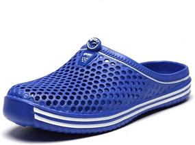 img 4 attached to LIBINXIF Men's Breathable Bathing Footwear Slippers Shoes, Mules & Clogs