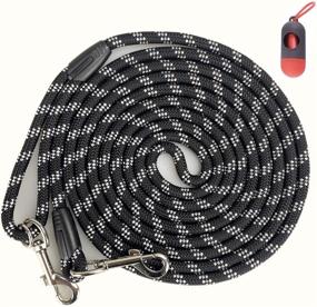 img 3 attached to 🐕 Alysontech Long Rope Dog Leash - Dog Training Leashes in 12FT, 20FT, 30FT, and 50FT Lengths - Reflective Threads, Tie-Out Check Cord, Recall Training Agility Lead - Suitable for Large, Medium, Small Dogs (10mm20ft, Black)