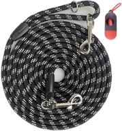 🐕 alysontech long rope dog leash - dog training leashes in 12ft, 20ft, 30ft, and 50ft lengths - reflective threads, tie-out check cord, recall training agility lead - suitable for large, medium, small dogs (10mm20ft, black) logo