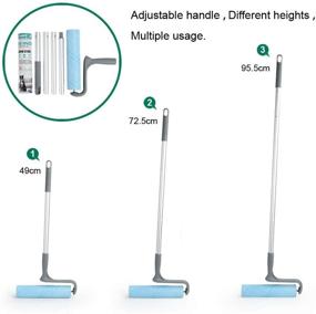 img 3 attached to 🧹 Lagre Pet Mega Cleaning Floor Roller: Efficient 4-Foot Extendable Handle, 10in Wide Roller with 25 Sticky Sheets