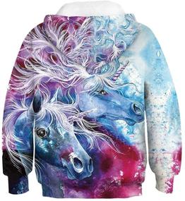 img 2 attached to NEWCOSPLAY Unisex Kids Hooded Realistic 3D Galaxy Print Sweatshirt Baseball Jersey for Boys Girls