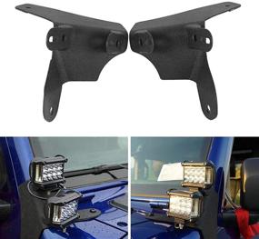 img 4 attached to 🚙 AUXMART Dual A-Pillar Mounting Brackets for LED Light Bar Work Lights - Perfect Fit for 2018-2021 Jeep Wrangler JL/Gladiator JT - Black (1 Pair)