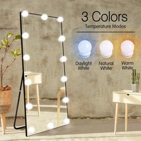 img 2 attached to Hollywood LED Vanity Lights Strip Kit: 10 Dimmable Bulbs for Full Body Length Makeup Mirror - Wall Mirror Lighting Solution Plug-in Lights with Power Supply, 3 Color Modes (Mirror Excluded)