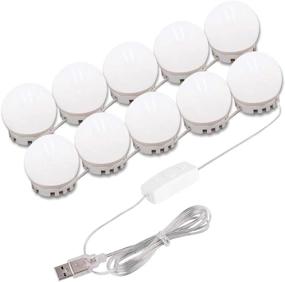 img 4 attached to Hollywood LED Vanity Lights Strip Kit: 10 Dimmable Bulbs for Full Body Length Makeup Mirror - Wall Mirror Lighting Solution Plug-in Lights with Power Supply, 3 Color Modes (Mirror Excluded)