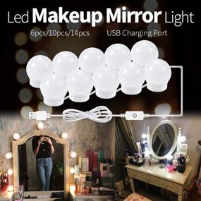 img 3 attached to Hollywood LED Vanity Lights Strip Kit: 10 Dimmable Bulbs for Full Body Length Makeup Mirror - Wall Mirror Lighting Solution Plug-in Lights with Power Supply, 3 Color Modes (Mirror Excluded)