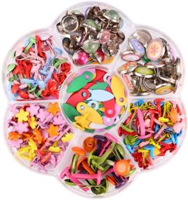 img 1 attached to 🔒 EXCEART Mini Brads: Small Round Paper Fasteners for Scrapbooking & DIY Crafts - Multi Color Pastel Brads in 6-12mm Sizes