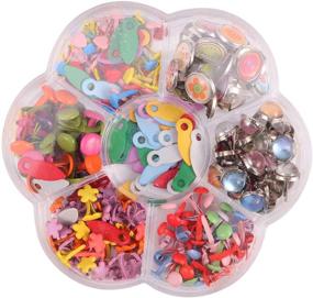 img 4 attached to 🔒 EXCEART Mini Brads: Small Round Paper Fasteners for Scrapbooking & DIY Crafts - Multi Color Pastel Brads in 6-12mm Sizes