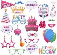 🎉 spark joy with 22 pcs of diy creative happy birthday photo booth props for memorable celebrations! logo