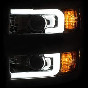 img 2 attached to 🔦 AnzoUSA 111366 Прожекторный фары Switchback для Chevy Silverado 2500HD,3500HD 15-19: Хромированная обод с янтарным оттенком - Качественное улучшение освещения для моделей Chevy Silverado!