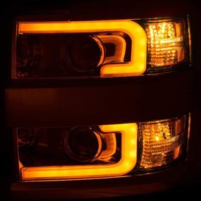 img 1 attached to 🔦 AnzoUSA 111366 Прожекторный фары Switchback для Chevy Silverado 2500HD,3500HD 15-19: Хромированная обод с янтарным оттенком - Качественное улучшение освещения для моделей Chevy Silverado!