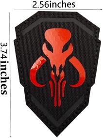 img 3 attached to Инфракрасный патч Mandalorian Mythosaur Skull Crest Shield с отражающим покрытием - дружественный к ИК-излучению, с крючковым закрытием и петлями, размером 3,74 х 2,56 дюйма.