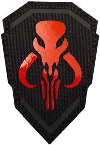 img 4 attached to Инфракрасный патч Mandalorian Mythosaur Skull Crest Shield с отражающим покрытием - дружественный к ИК-излучению, с крючковым закрытием и петлями, размером 3,74 х 2,56 дюйма.