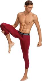 img 2 attached to 🩳 3-Pack Men's 3/4 Compression Pants - Running Tights Workout Leggings, Athletic Cool Dry Yoga Gym Clothing by BUYJYA