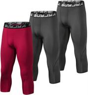 🩳 3-pack men's 3/4 compression pants - running tights workout leggings, athletic cool dry yoga gym clothing by buyjya logo