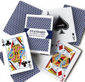 img 2 attached to 🃏 Premium Wide-Size Blue Deck Standard Playing Cards with Regular Index - Perfect for Card Games and Magic Tricks!