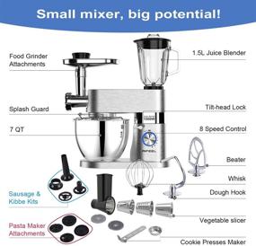 img 2 attached to 🍳 Aifeel Die-Cast Stand Mixer: 9 Accessories for Multifunctional Kitchen Mixing with Low Noise