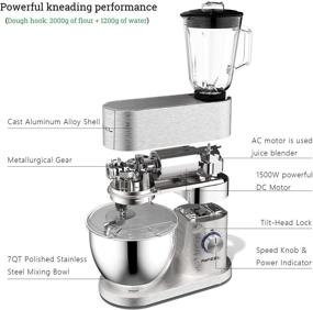 img 1 attached to 🍳 Aifeel Die-Cast Stand Mixer: 9 Accessories for Multifunctional Kitchen Mixing with Low Noise