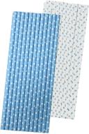 light blue white paper straws logo