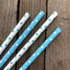 img 1 attached to Light Blue White Paper Straws