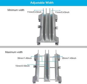 img 3 attached to 💻 Серебристая вертикальная подставка для ноутбука с настраиваемым размером дока - экономящий пространство алюминиевый держатель для настольного компьютера, совместимый с MacBook, HP, Dell, Surface, Samsung, Chrome Book [Обновленная версия]