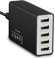 🔌 5-портовая настенная зарядка usb 40w 8a - многофункциональная пульт управления зарядкой для настольного компьютера, портативная usb-зарядка для мобильного телефона, планшета - хаб для одновременной зарядки нескольких устройств. логотип