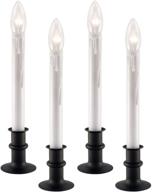 pack of 4, matte onyx led window candles with timer - 612 vermont ultra-bright, battery operated, metal base, adjustable height, white candlestick logo