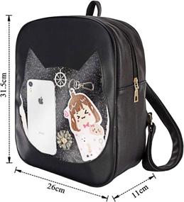 img 3 attached to 🎒 Elegant Candy Leather Backpack: Stylish & Transparent Shoulder Purse