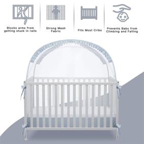 img 3 attached to 👶 L RUNNZER Baby Pop Up Tent Cover Crib: See-Through Mesh Nursery Net with Viewing Window – Keeps Baby Secure