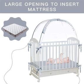 img 1 attached to 👶 L RUNNZER Baby Pop Up Tent Cover Crib: See-Through Mesh Nursery Net with Viewing Window – Keeps Baby Secure