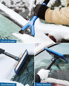 img 1 attached to ❄️ JOYTUTUS Extendable Snow Brush 5-in-1, 27″-47″, Foam Grip Snow Scraper & Brush Combo, No Scratch Ice Scrapers for Car, Detachable ABS Car Snow Brush, Snow Broom w/ Packaging Bag & Glove