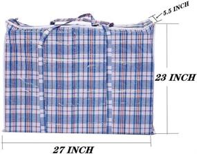 img 1 attached to Convenient Set of 6 Checkered Laundry Bags with Zipper and Handles for Travel, Laundry, Shopping, Storage, Moving - Large and Jumbo Sizes, Color may vary