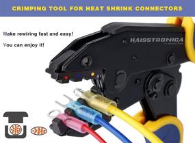 img 3 attached to Haisstronica HS-8327 Ratchet Crimping Tool for Heat Shrink Connectors: AWG 22-10 Wire Terminal Crimper
