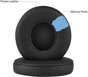 img 3 attached to 🎧 Protein Leather Memory Foam Earpad Replacement Cushions for Beats by Dre Solo3/Solo2 Wireless A1796/B0534 Headphones, in Black