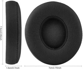 img 2 attached to 🎧 Protein Leather Memory Foam Earpad Replacement Cushions for Beats by Dre Solo3/Solo2 Wireless A1796/B0534 Headphones, in Black