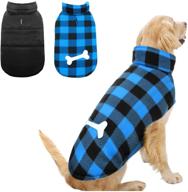 🐶 morvigive reversible plaid winter dog coats: waterproof british style puppy snow jacket with harness hole, windproof cold-weather dog vest. keep your small, medium or large dog warm and stylish! логотип