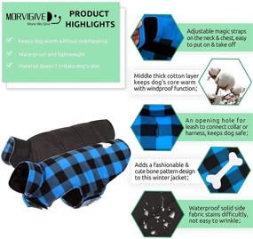 img 2 attached to 🐶 MORVIGIVE Reversible Plaid Winter Dog Coats: Waterproof British Style Puppy Snow Jacket with Harness Hole, Windproof Cold-Weather Dog Vest. Keep Your Small, Medium or Large Dog Warm and Stylish!