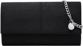 img 4 attached to 👝 Ava and Lina Large Envelope Clutch Purse for Women - Formal Evening Handbags, Party Purse, Faux Suede Clutch