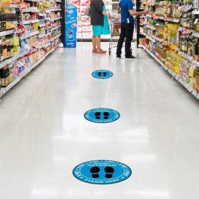 img 3 attached to Floor Decal Stickers for Retail Store Social Distancing - Enhancing Fixtures & Equipment