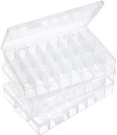 🗃️ adjustable dividers 24-grid clear plastic jewelry box for makeup, rings, earrings, necklaces, crafts, fishing tackles - storage container organizer with grids logo